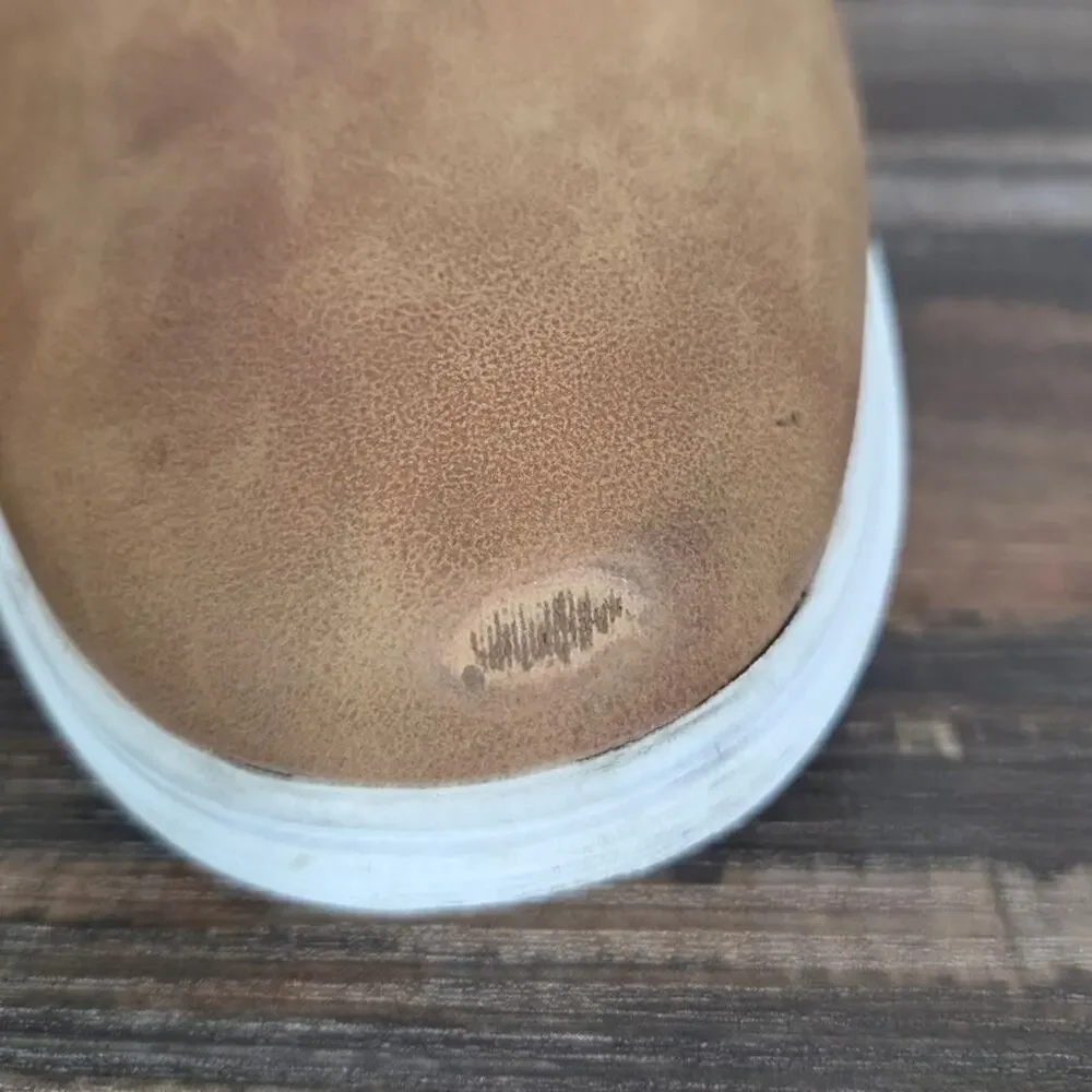 Steve Madden Men's Halliday Cognac Faux Leather Low Top Sneaker Size 9.5